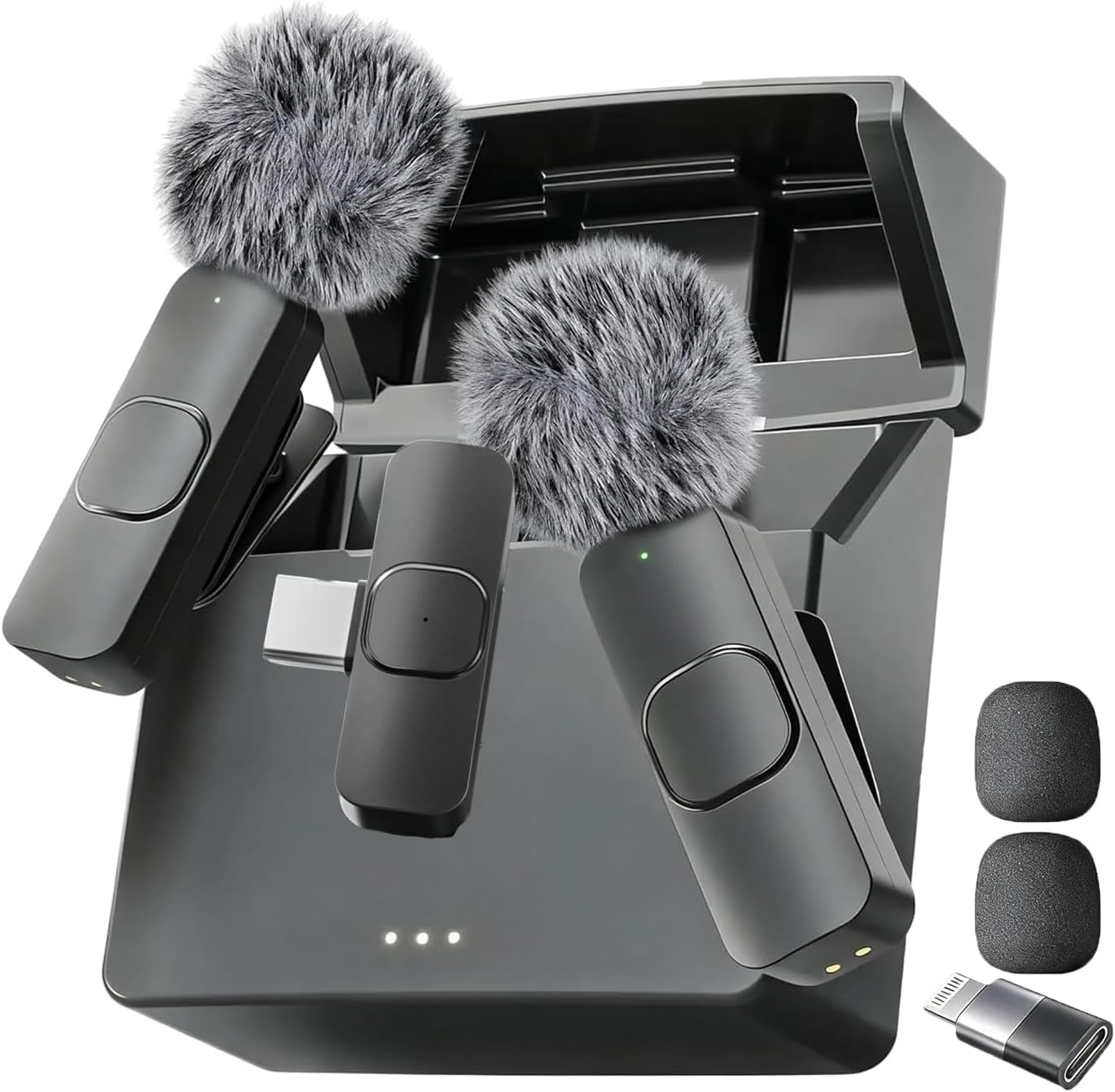Mini Mic Pro (Latest Model – #1 Microphone for iPhone & Android, Wireless Mini Microphone, Clear Voice, Noise Cancelling, Lavalier Mic for TikTok, YouTube & Interviews (with Charging Case)