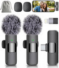 Mini Mic Pro (Latest Model - Wireless Mini Microphone for iPhone, iPad, Android - 2 Pack Lavalier Microphone for Video Recording - iPhone Mic Crystal Clear Recording for Content Creators with Pouch