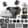 DJI Mic Mini (2 TX + 1 RX + Charging Case) Wireless Lavalier Microphone, Ultralight, 48-Hour Battery Bundle with 2 YR CPS Enhanced Protection Pack, 2 x Deco Gear Lapel Microphone and 7" EVA Case