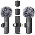 MAYBESTA Wireless Mini Microphone for iPhone, Android Phone - 2 Pack Lavalier Lapel Mic for Audio Video Recording - Clip on Content Creator Microphones for YouTube Tiktok Podcast Vlogging